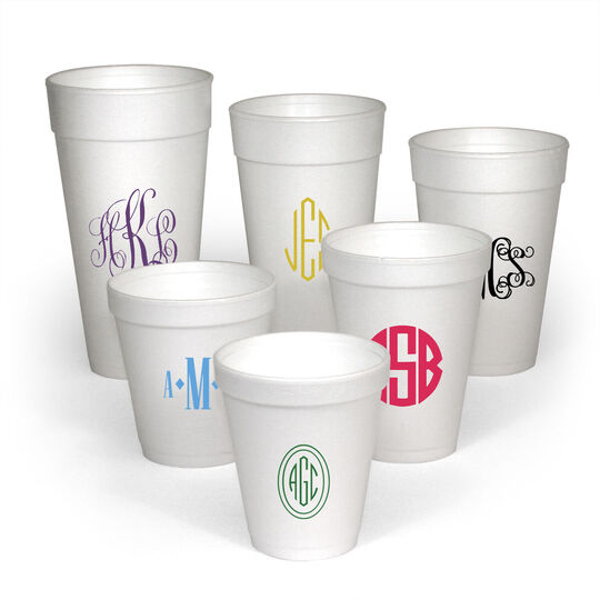 Design Your Own Monogram Styrofoam Cups